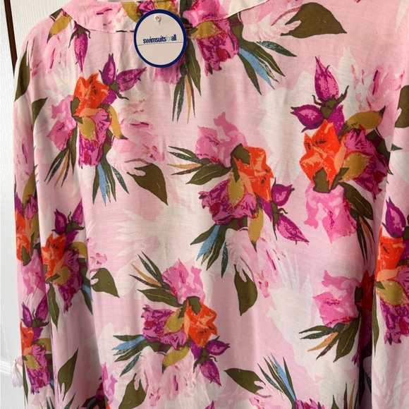 Swimsuits For All Floral Tassel Pink Swim Cover-Up Tunic Size 6/8 NWTS Pull Over - Picture 9 of 12